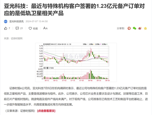 亞光科技最新動(dòng)態(tài)??
