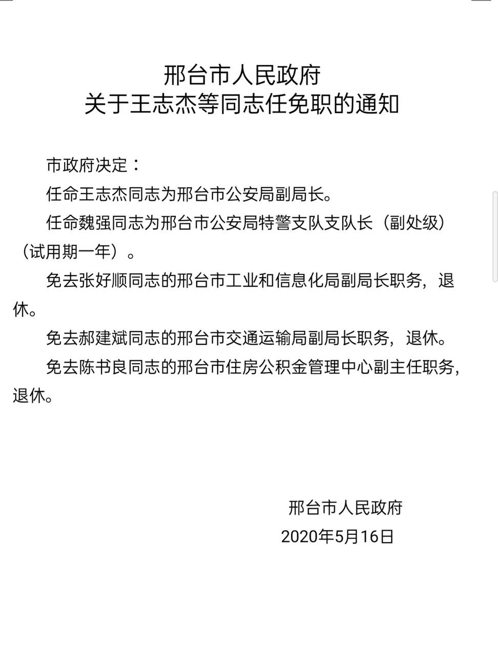 邢臺(tái)市最新任免人員及其觀點(diǎn)論述概述